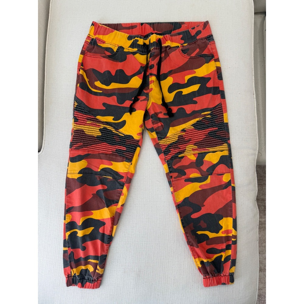 V.I.P. Camo Joggers Womens 17/18 Moto Ribbed Knee Red Orange Camo Excellent